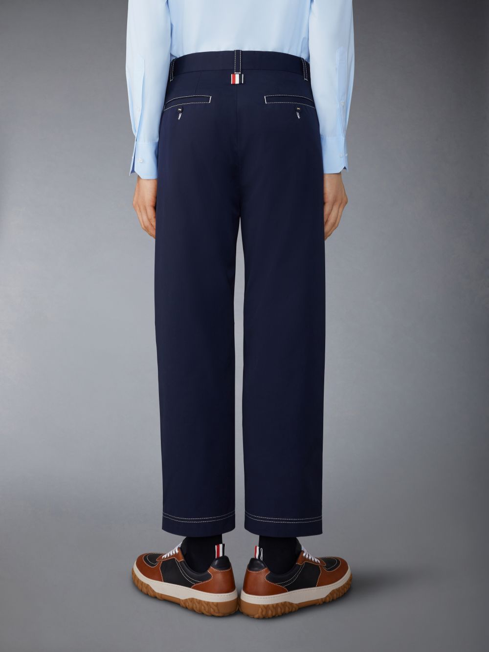 Pantalon Thom Browne Typewriter Unconstructed Straight Leg Hombre Azules | DDI03H39474