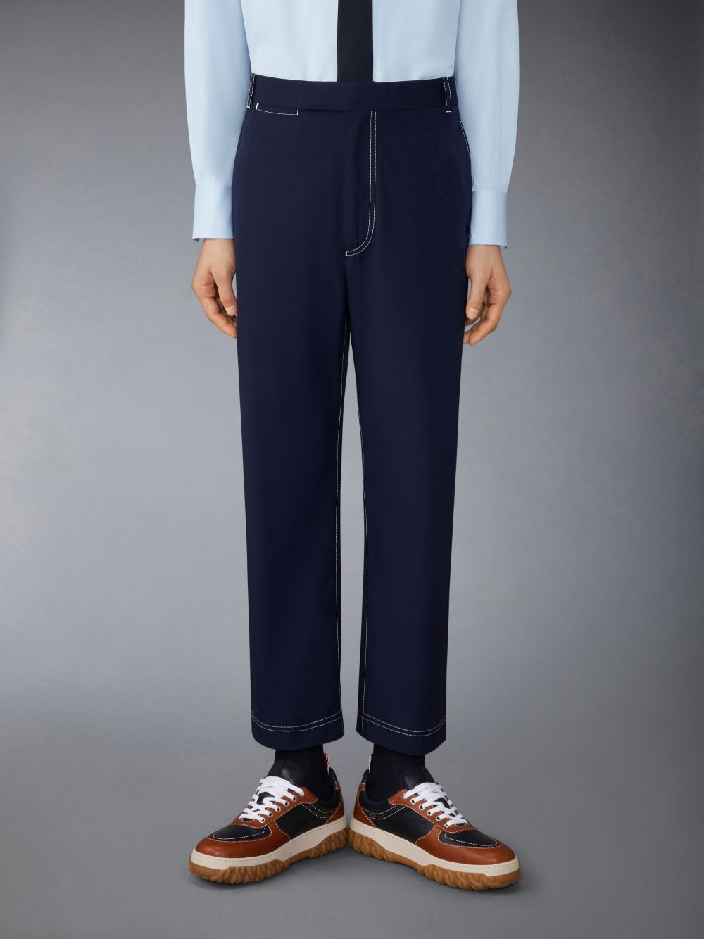 Pantalon Thom Browne Typewriter Unconstructed Straight Leg Hombre Azules | DDI03H39474