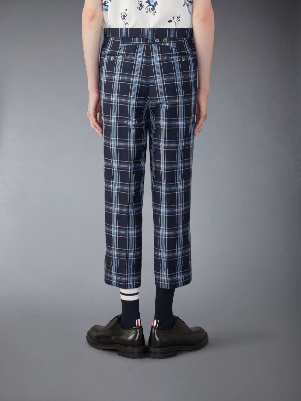 Pantalon Thom Browne Wool Linen Low Rise Backstrap Hombre Azules | DHA34C51293