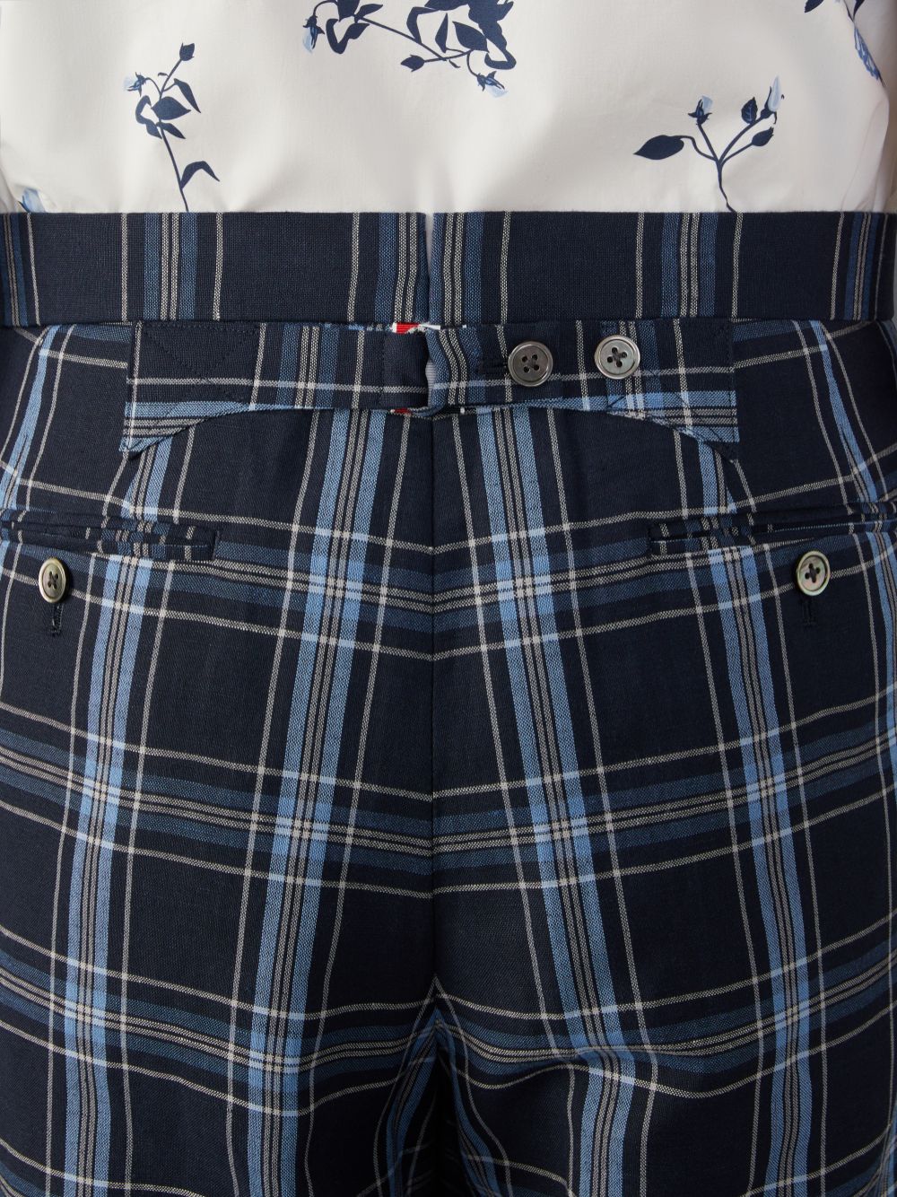 Pantalon Thom Browne Wool Linen Low Rise Backstrap Hombre Azules | DHA34C51293