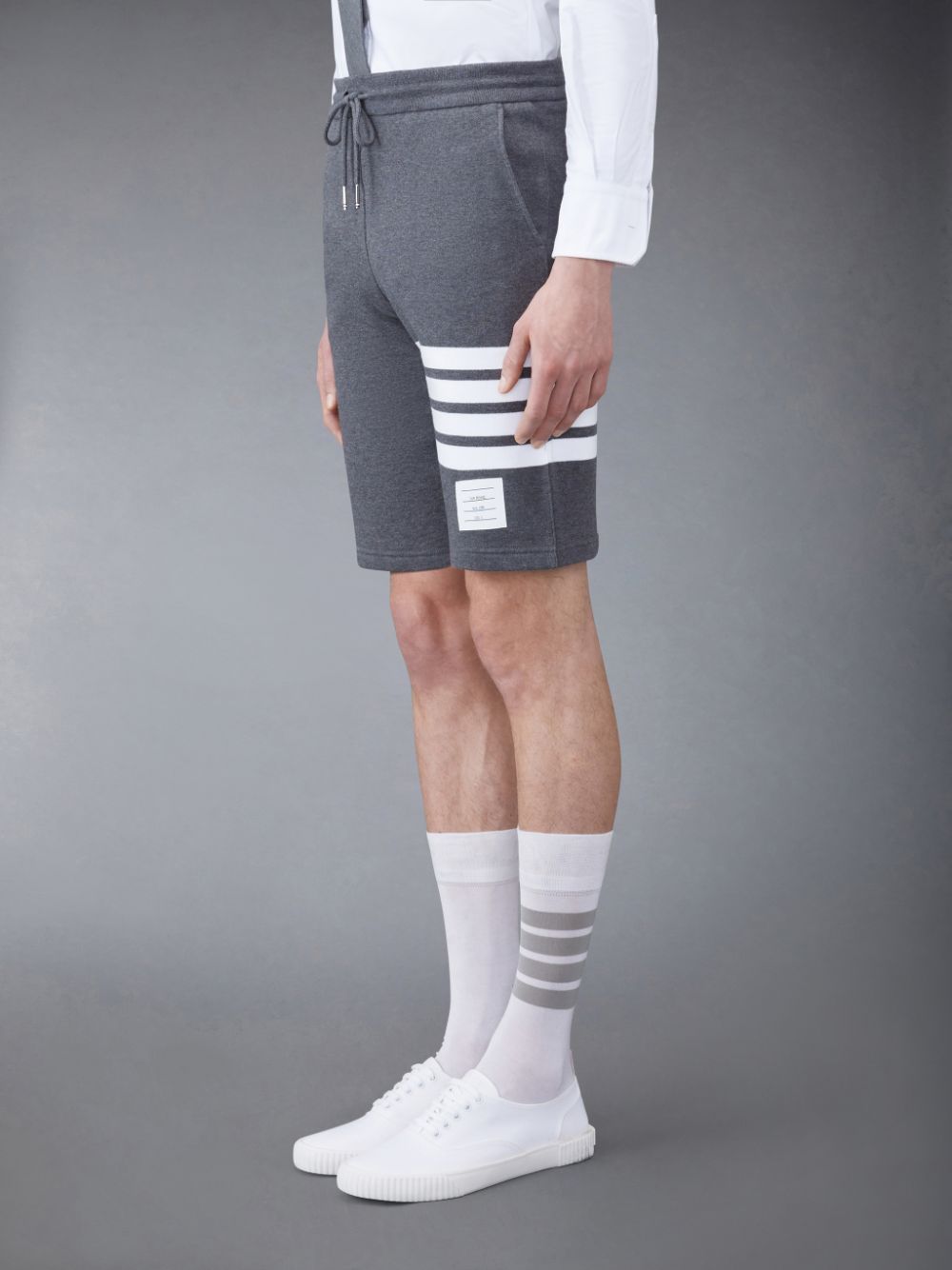 Pantalones Cortos Deportivos Thom Browne Classic Loopback 4-Bar Hombre Gris | AAQ79F34793
