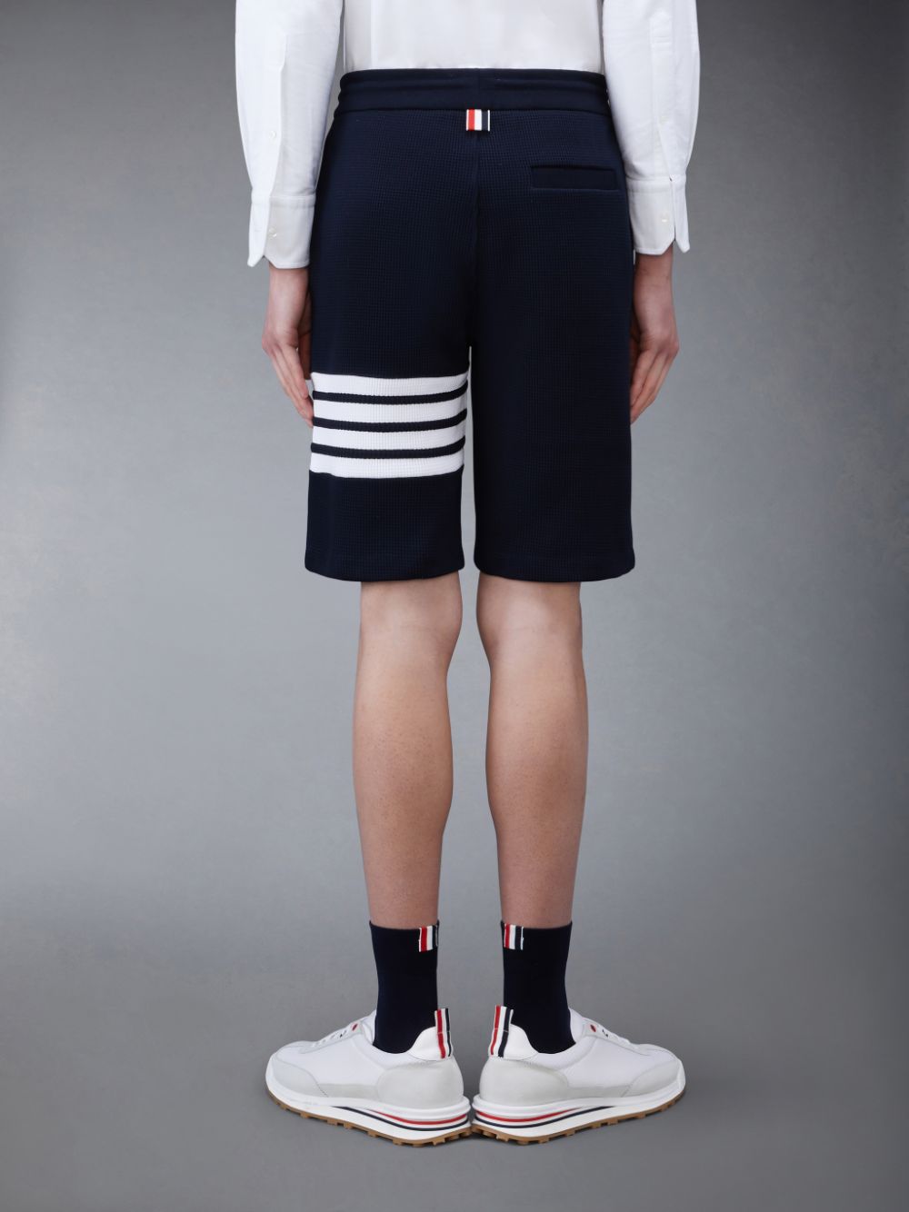 Pantalones Cortos Deportivos Thom Browne Waffle 4-Bar Hombre Azules | HQF06C34277