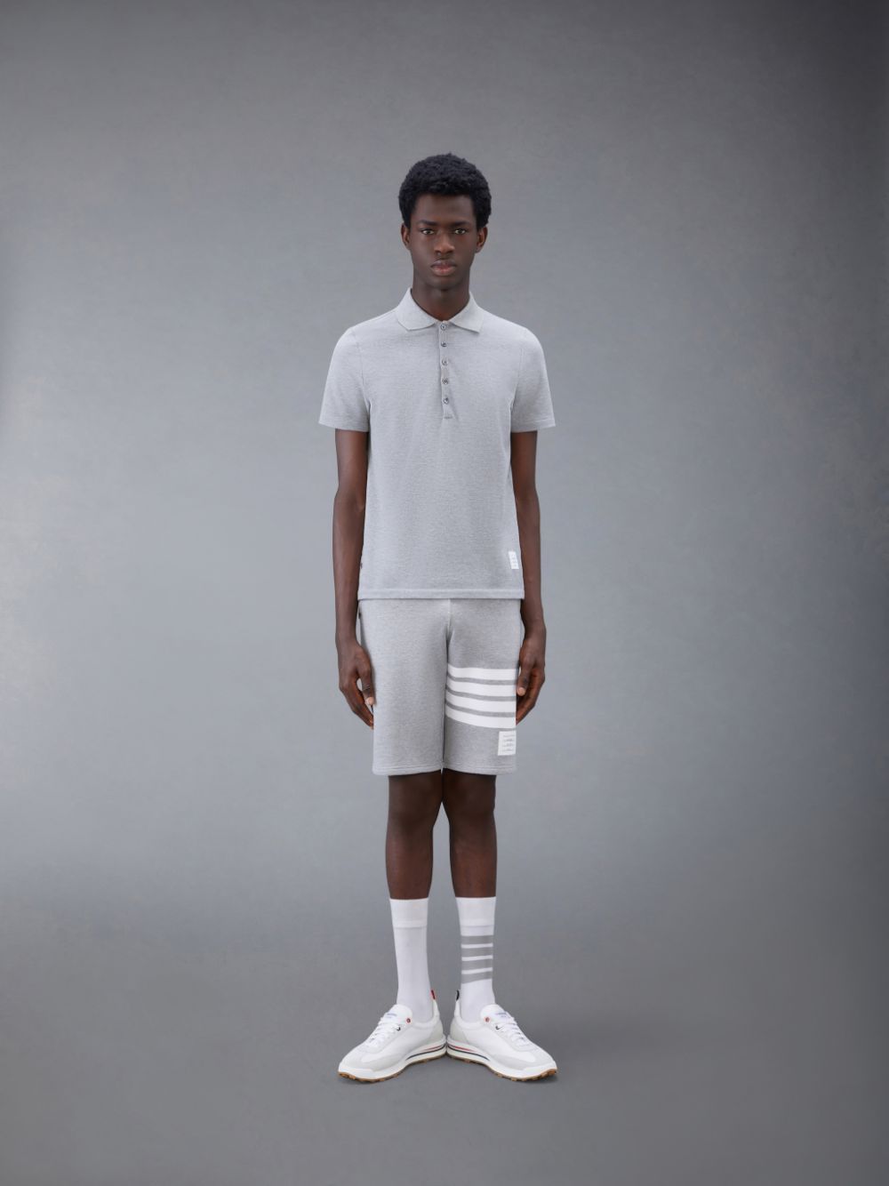 Pantalones Cortos Deportivos Thom Browne Classic Loopback 4-Bar Hombre Gris | XFJ57F83233