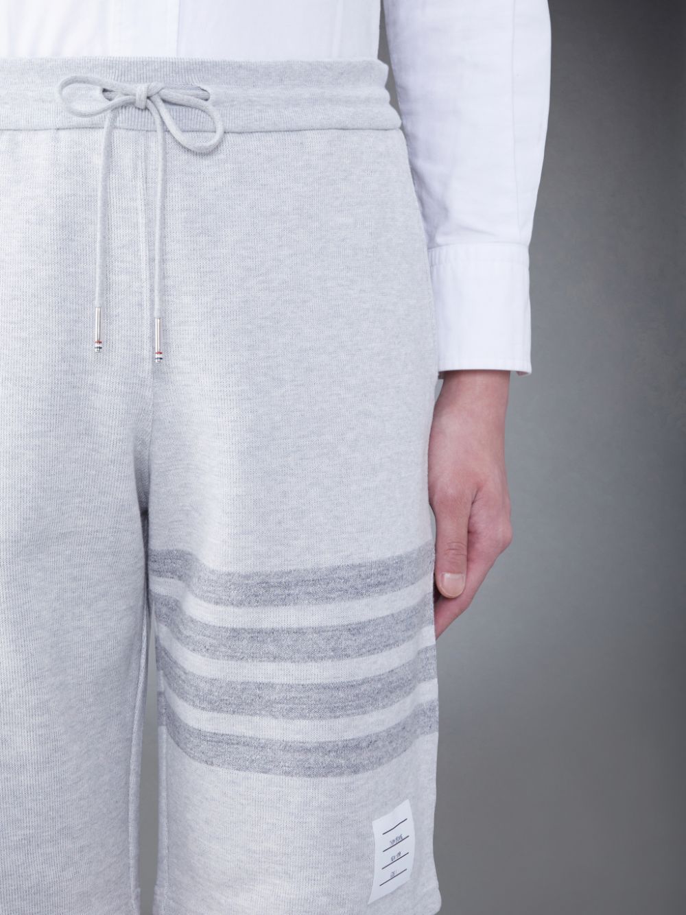 Pantalones Cortos Deportivos Thom Browne Double Face Knit 4-Bar Hombre Gris | OOZ62A78491