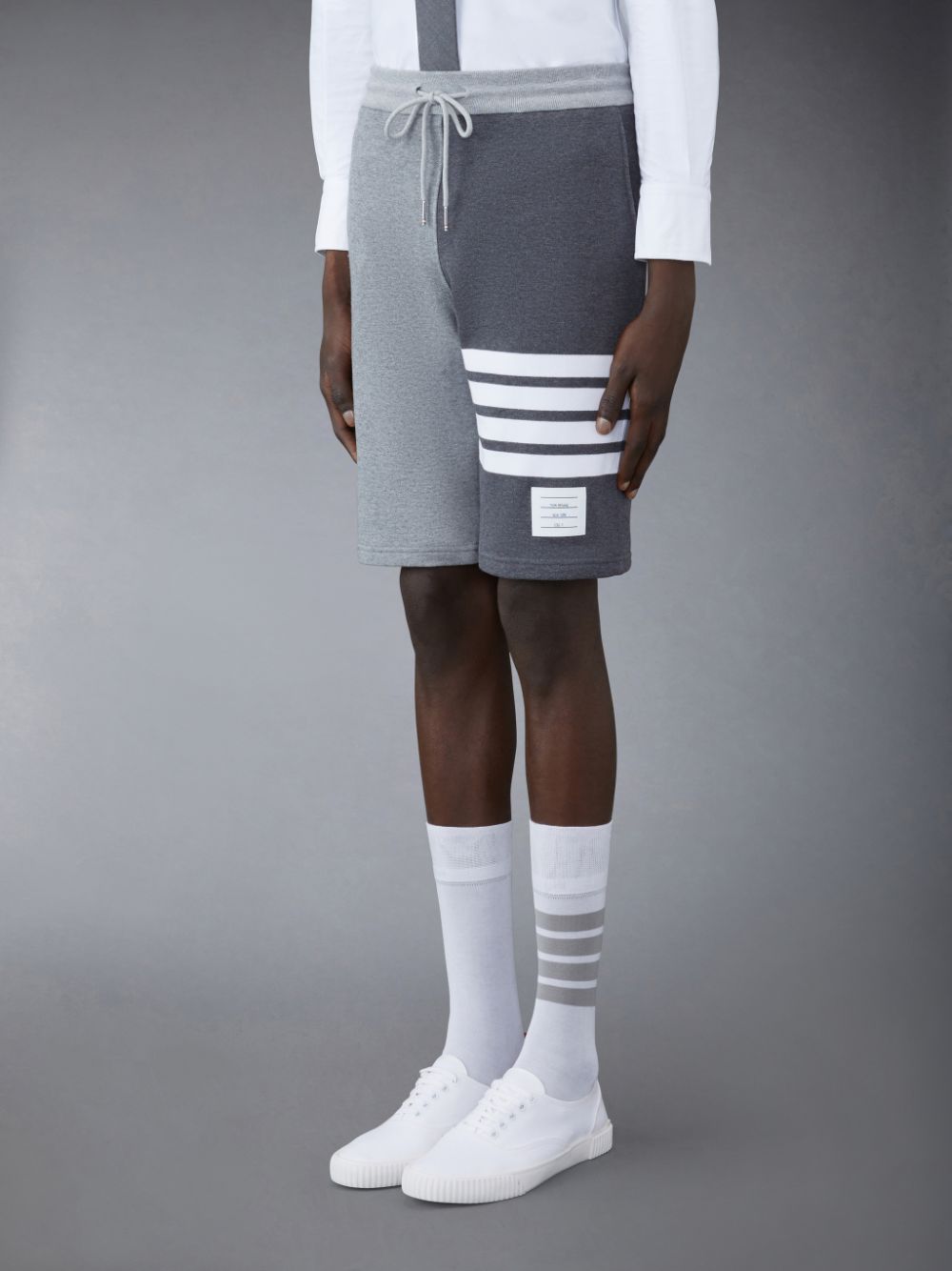 Pantalones Cortos Deportivos Thom Browne Classic Loopback 4-Bar Hombre Gris | ULQ36F93186