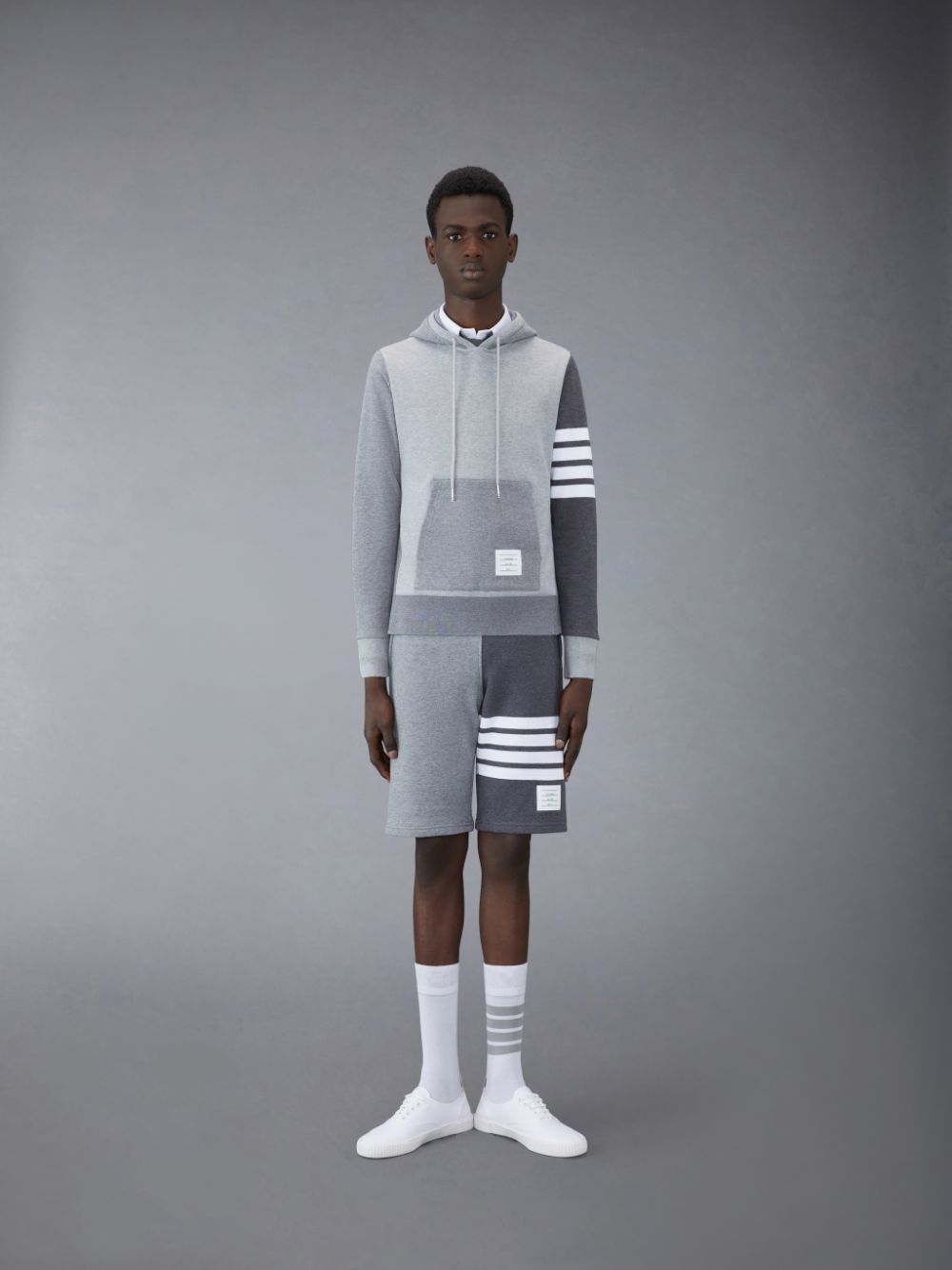 Pantalones Cortos Deportivos Thom Browne Classic Loopback 4-Bar Hombre Gris | ULQ36F93186