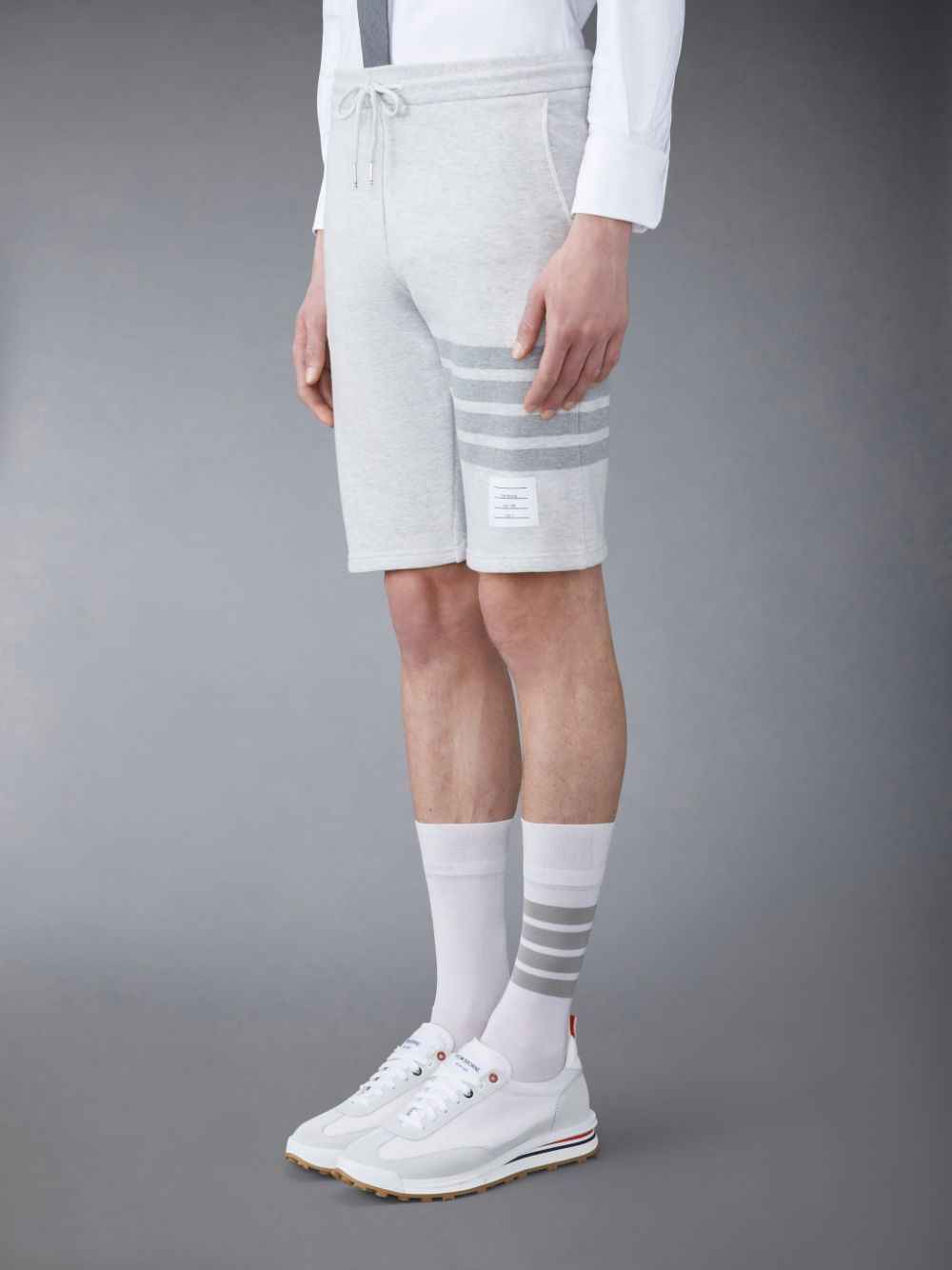 Pantalones Cortos Deportivos Thom Browne Classic Loopback 4-Bar Hombre Gris | CXC96B57431