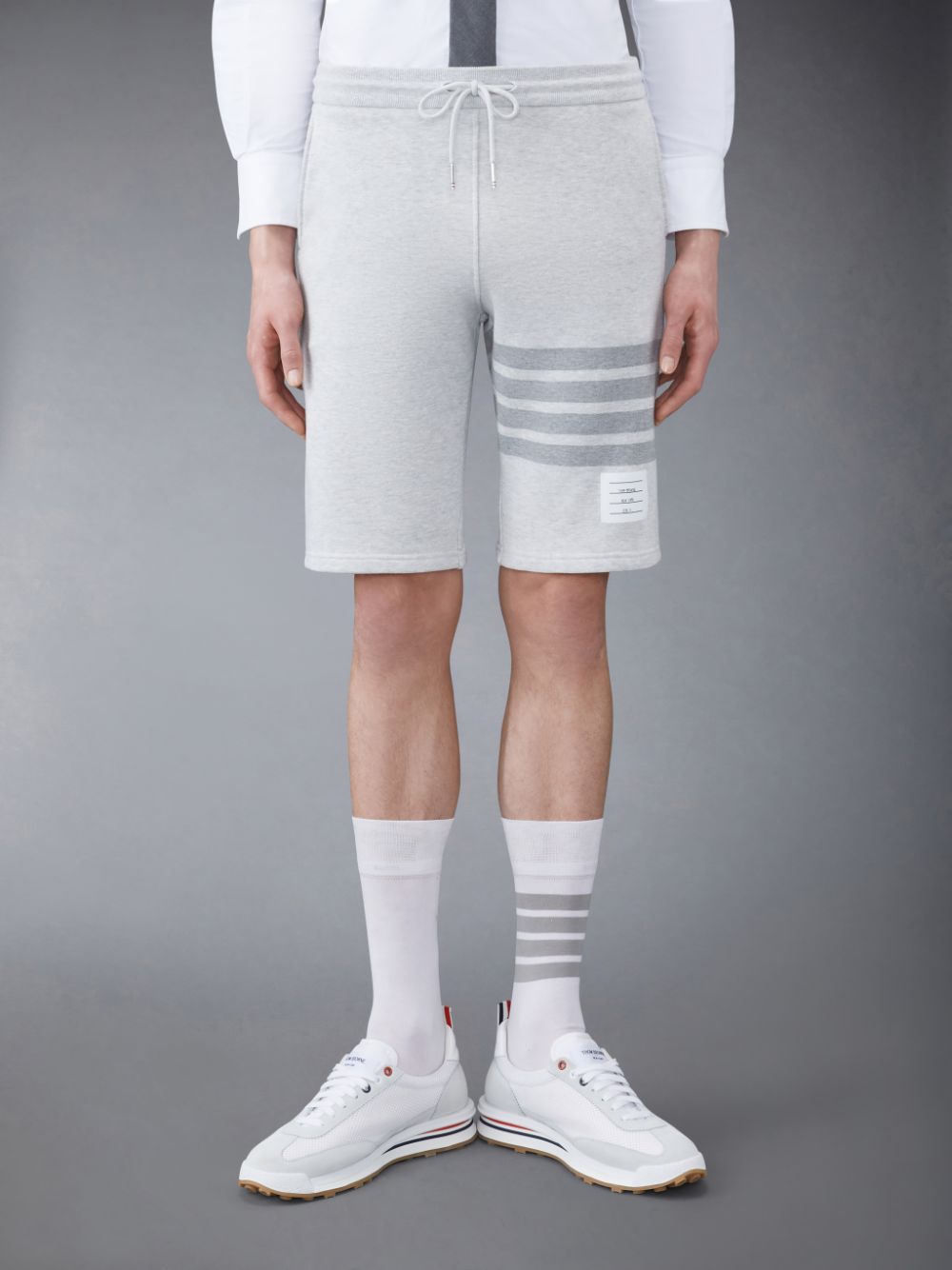 Pantalones Cortos Deportivos Thom Browne Classic Loopback 4-Bar Hombre Gris | CXC96B57431