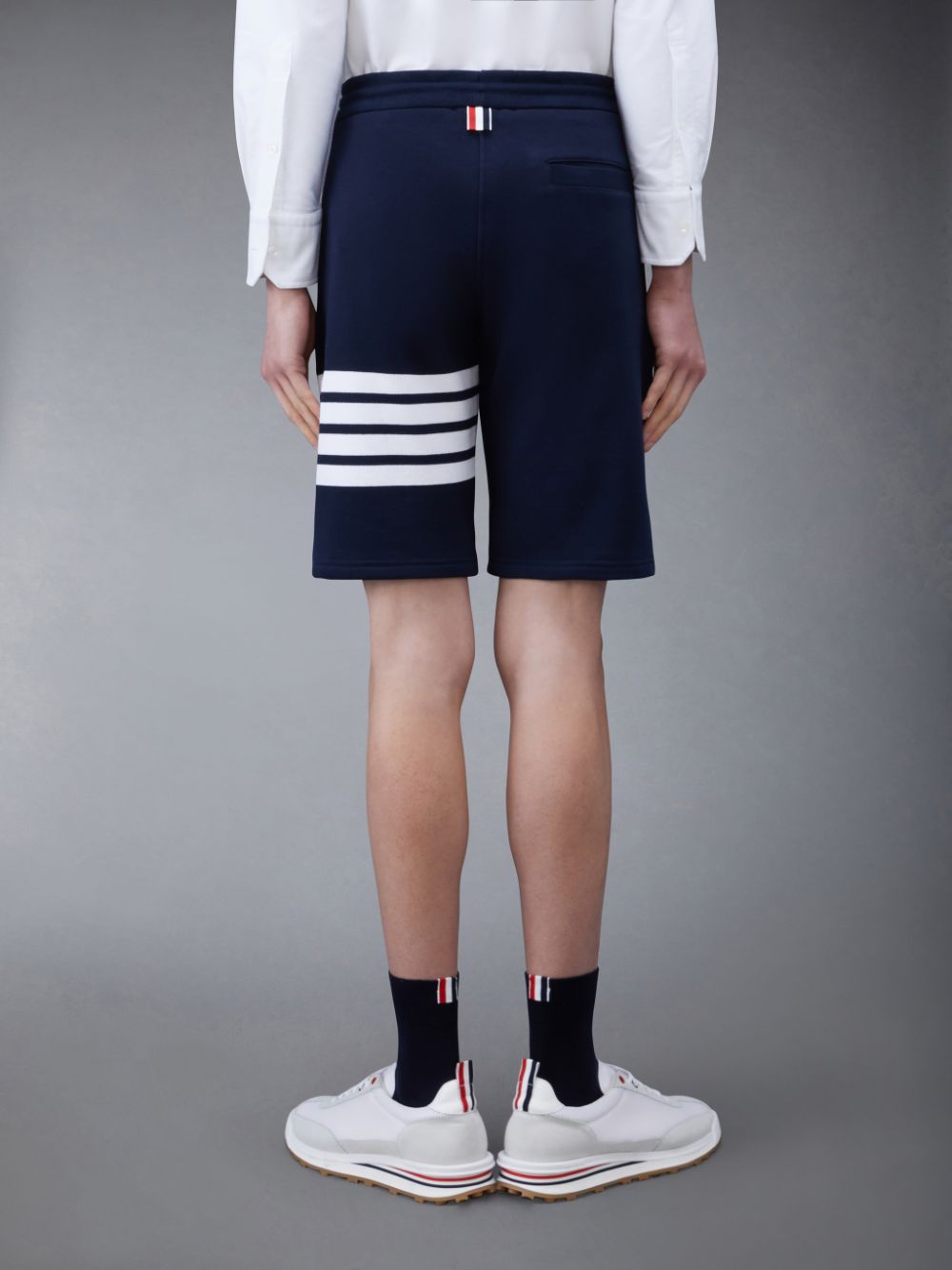 Pantalones Cortos Deportivos Thom Browne Classic Loopback 4-Bar Hombre Azules | HPP40Q80183