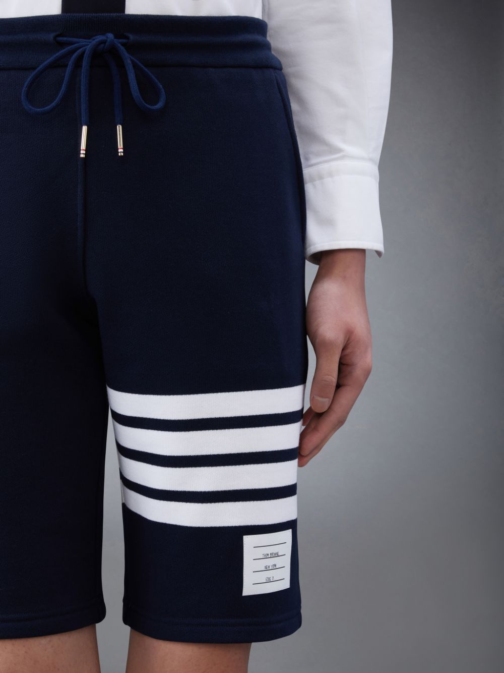 Pantalones Cortos Deportivos Thom Browne Classic Loopback 4-Bar Hombre Azules | HPP40Q80183