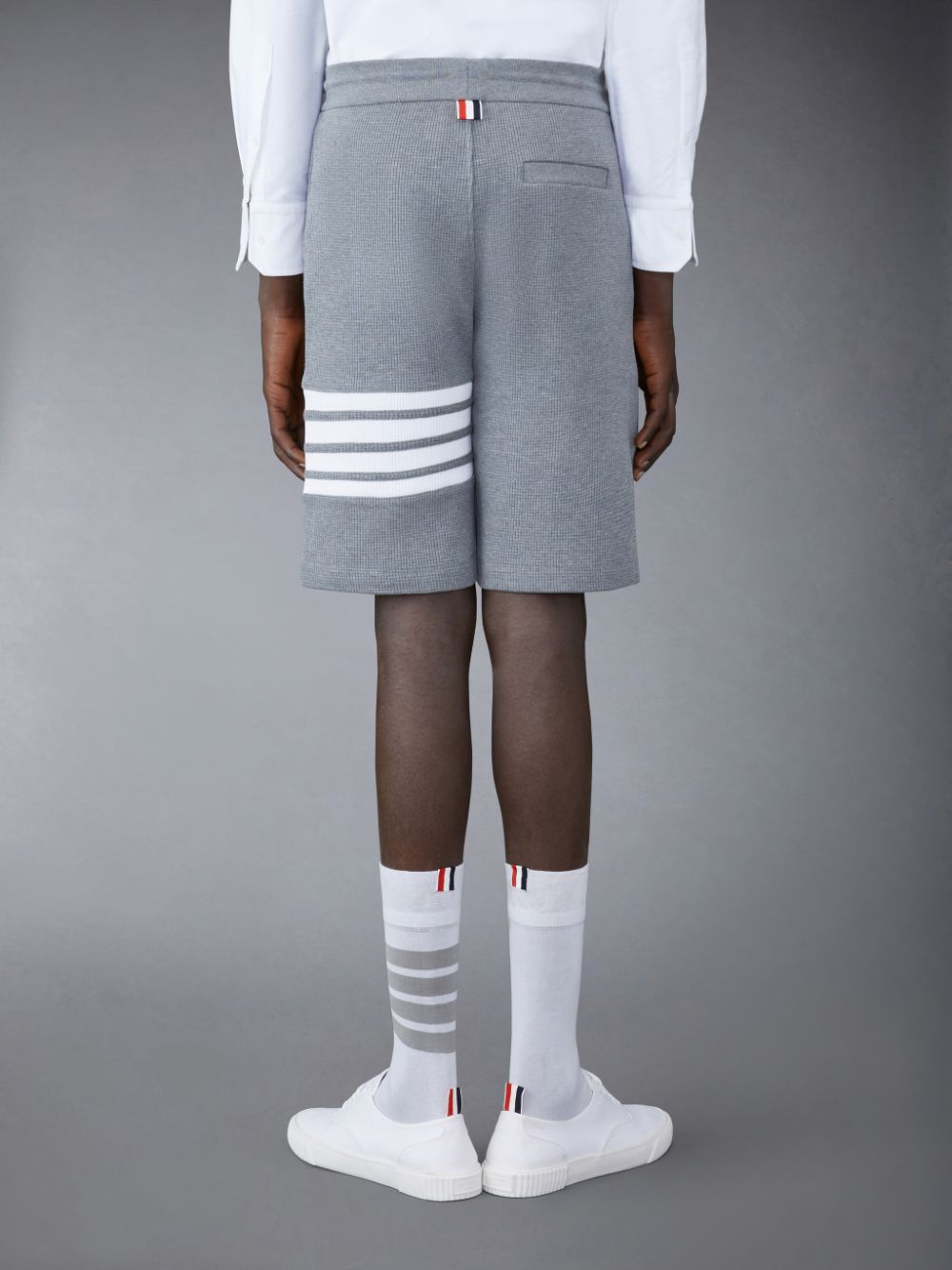 Pantalones Cortos Deportivos Thom Browne Waffle 4-Bar Hombre Gris | MRX07C33843
