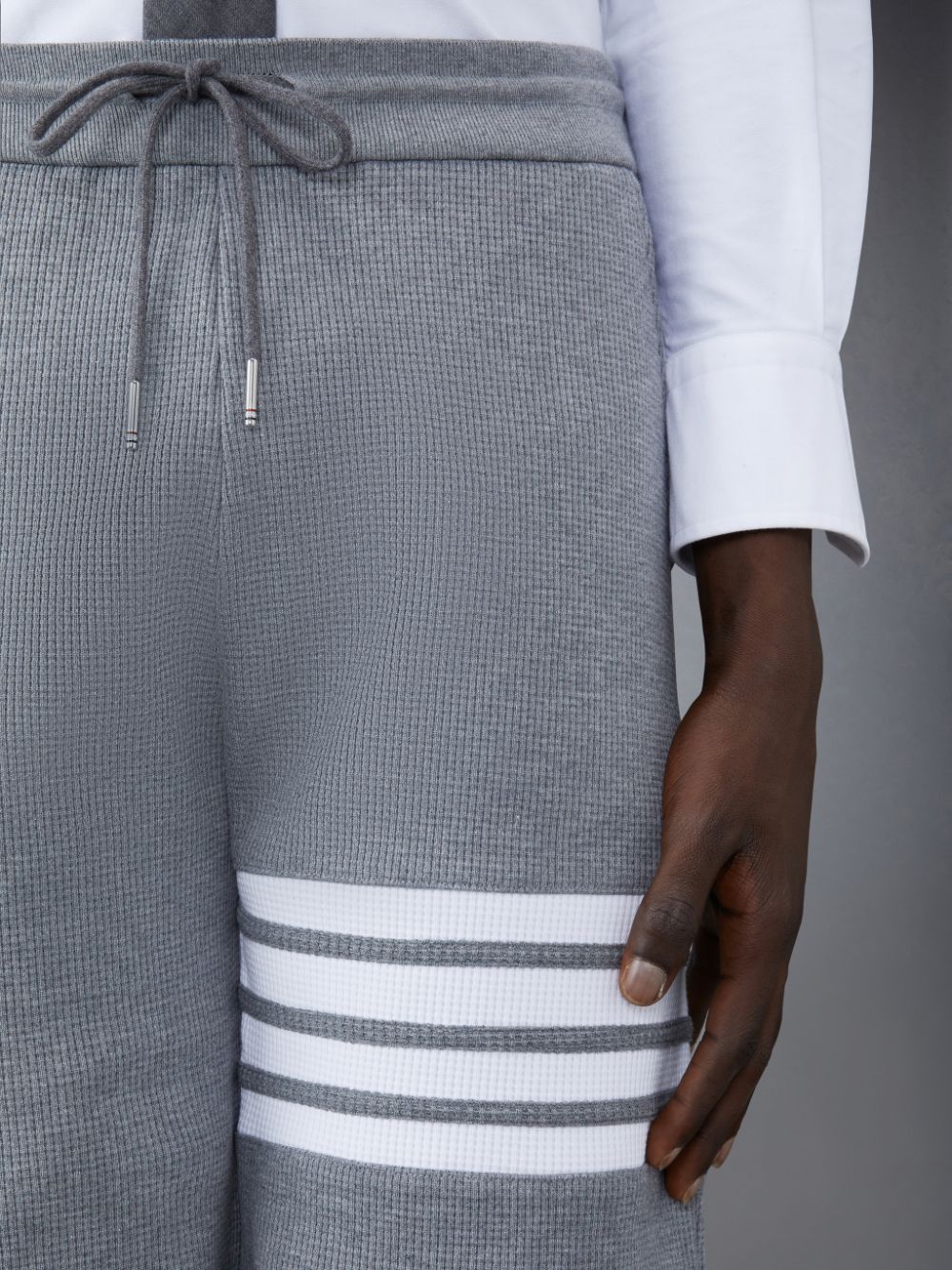 Pantalones Cortos Deportivos Thom Browne Waffle 4-Bar Hombre Gris | MRX07C33843