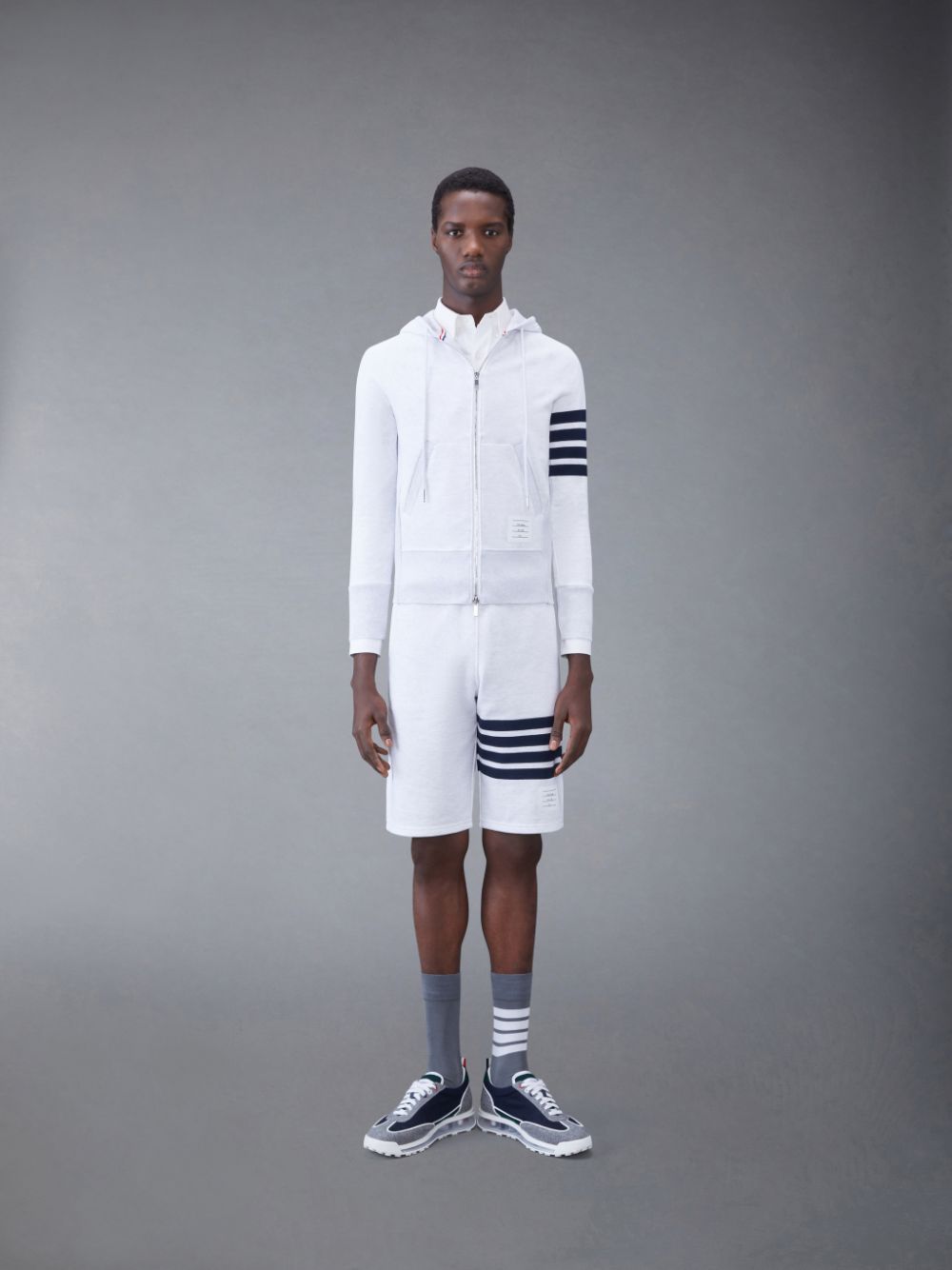 Pantalones Cortos Deportivos Thom Browne Classic Loopback 4-Bar Hombre Blancas | LLZ02D24829