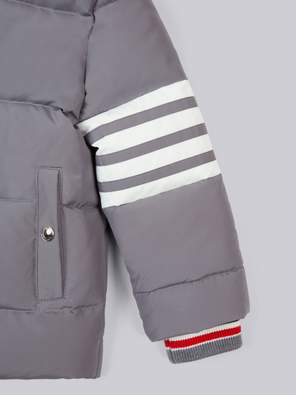 Parka Thom Browne Medium Ripstop Downfilled Hooded 4-Bar Niño Gris | KRB82V23873