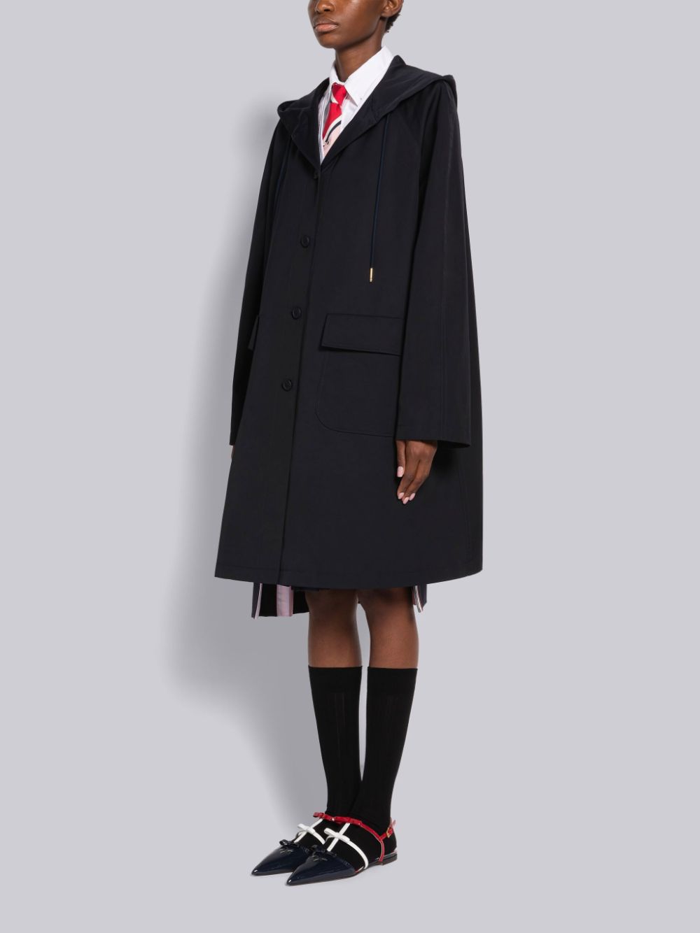 Parka Thom Browne Nylon Tech Hooded Mujer Azules | WKW01G73094