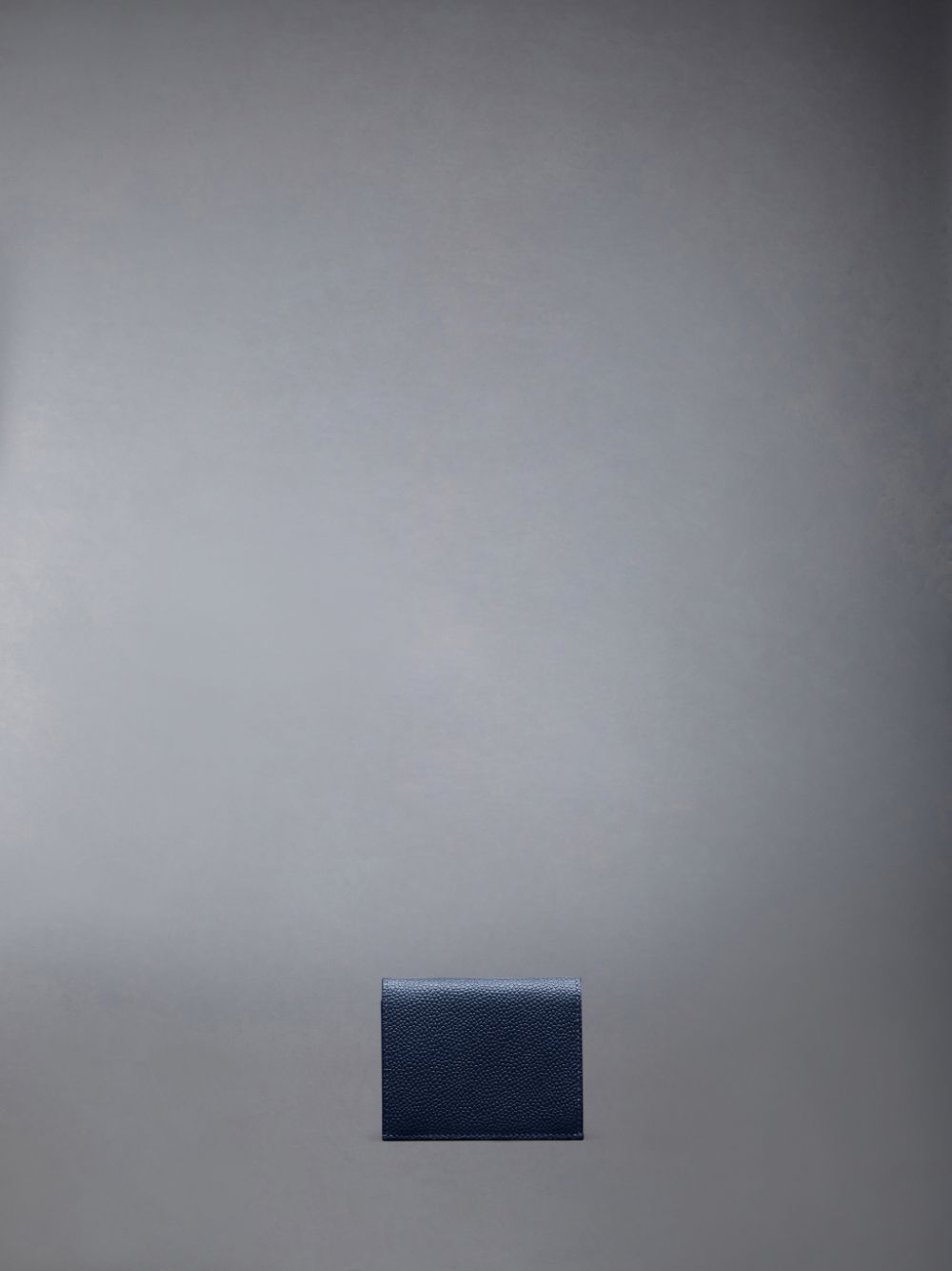 Porta Tarjetas Thom Browne Double in Pebble Grain Leather Hombre Azules | NJR42H74453