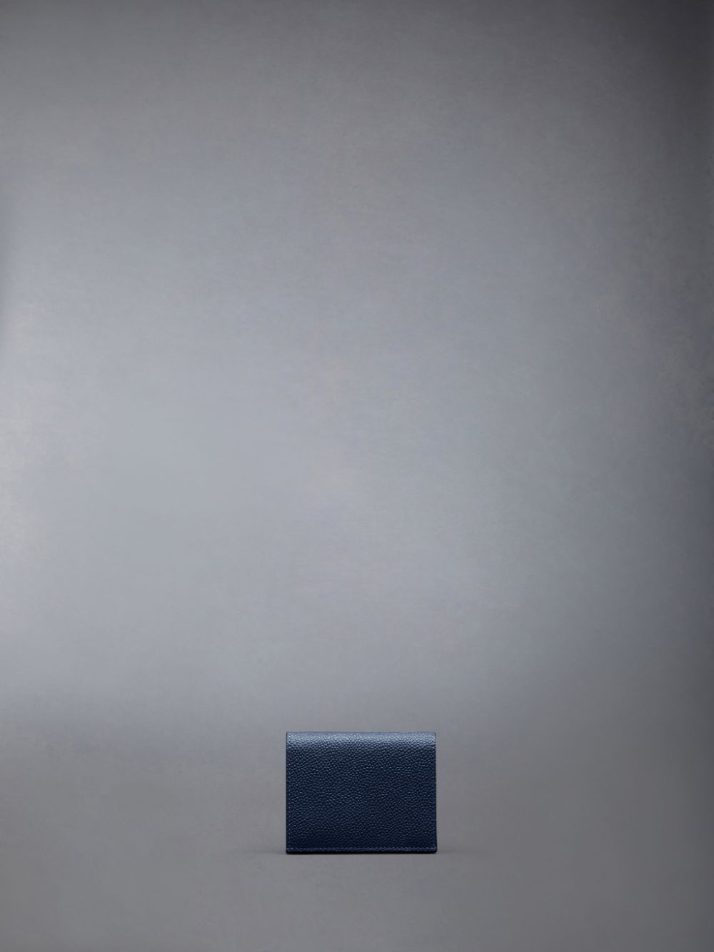 Porta Tarjetas Thom Browne Double in Pebble Grain Leather Hombre Azules | NJR42H74453