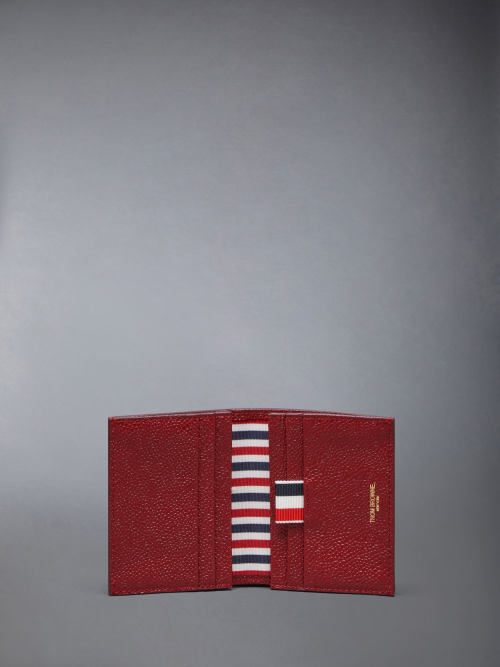 Porta Tarjetas Thom Browne Pebble Grain Double Mujer Rojas | DEP73T16165