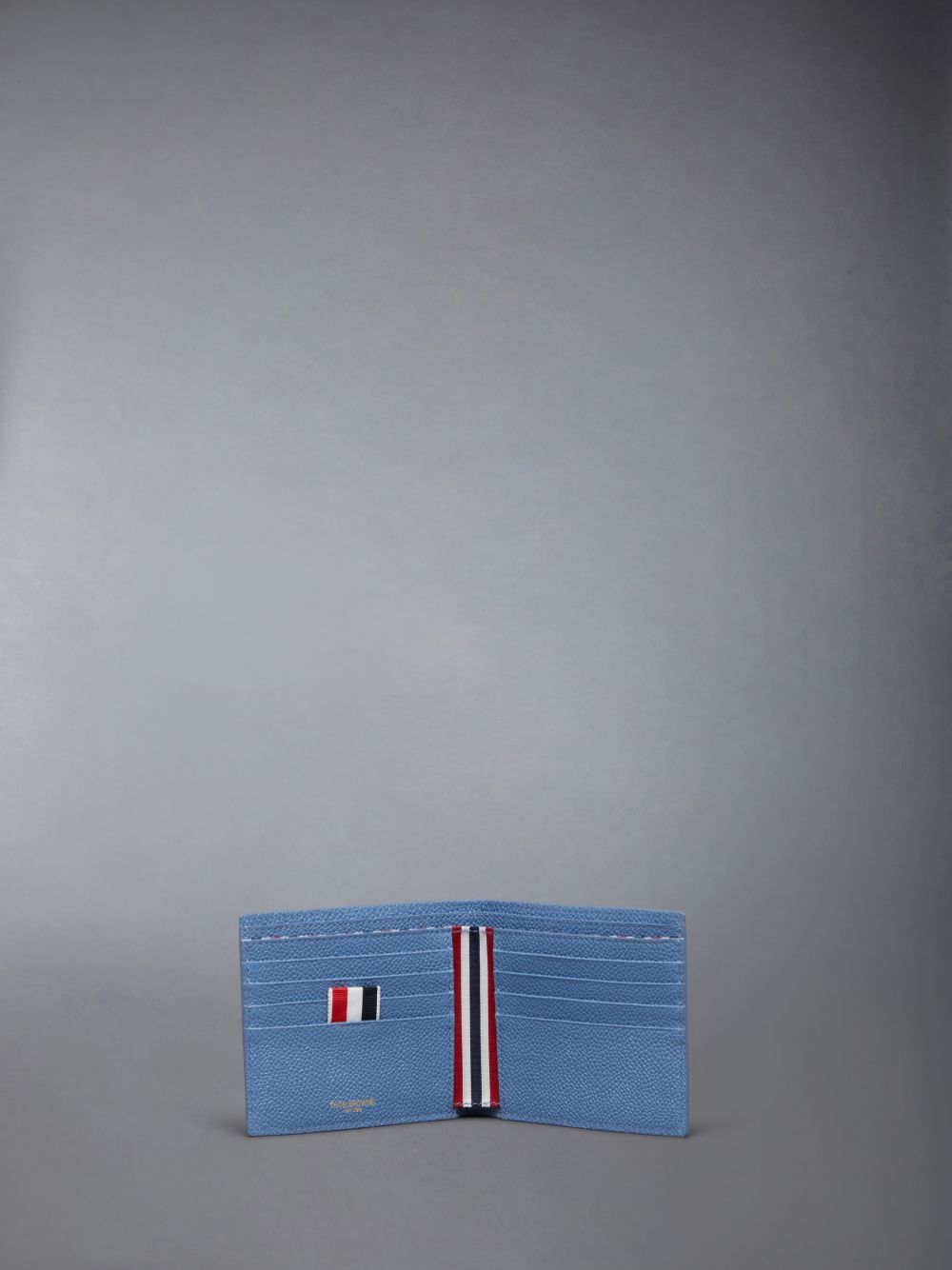 Porta Tarjetas Thom Browne Pebble Grain Rose 4-Bar Bifold Mujer Azules | GAO68E74188