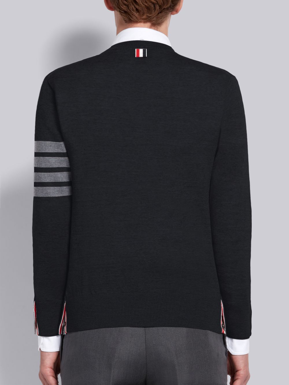 Pullover Thom Browne Fine Merino Wool 4-Bar Classic Crewneck Hombre Negras | IHR55J54868