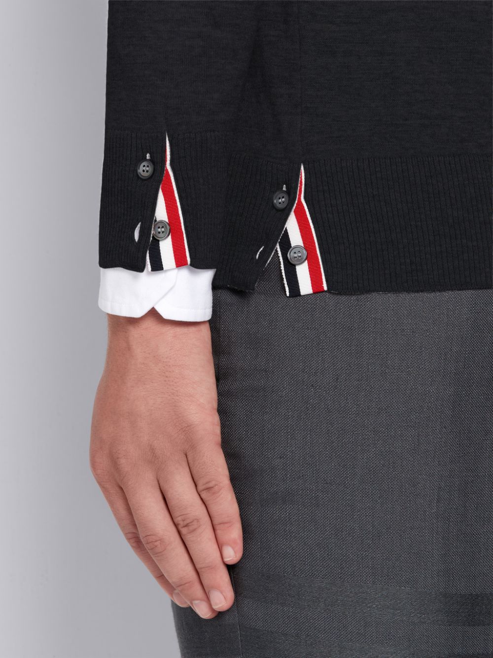 Pullover Thom Browne Fine Merino Wool 4-Bar Classic Crewneck Hombre Negras | IHR55J54868