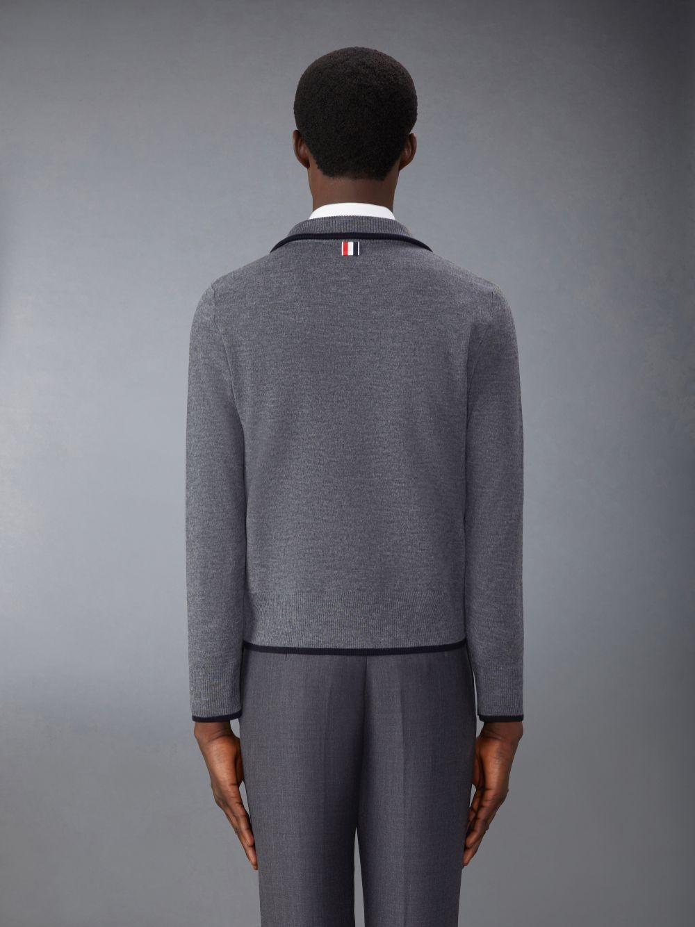Pullover Thom Browne Merino Wool Milano Stitch Zip up Hombre Gris | VEQ19C81664