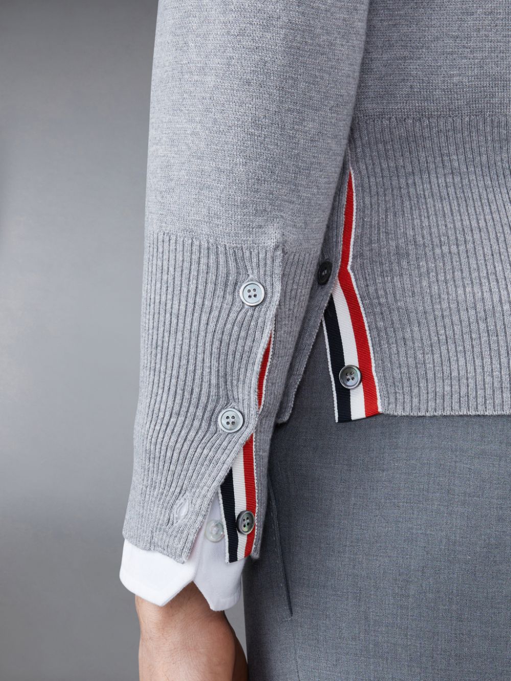 Pullover Thom Browne Wool 4-Bar Hombre Gris | FFQ01U81905