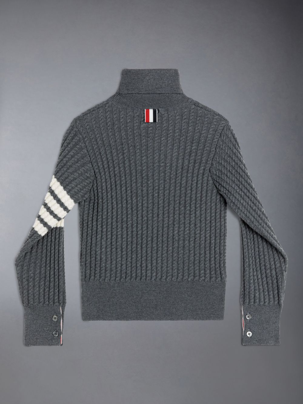 Pullover Thom Browne Wool Cable Knit 4-Bar Niño Gris | OJX39X89172
