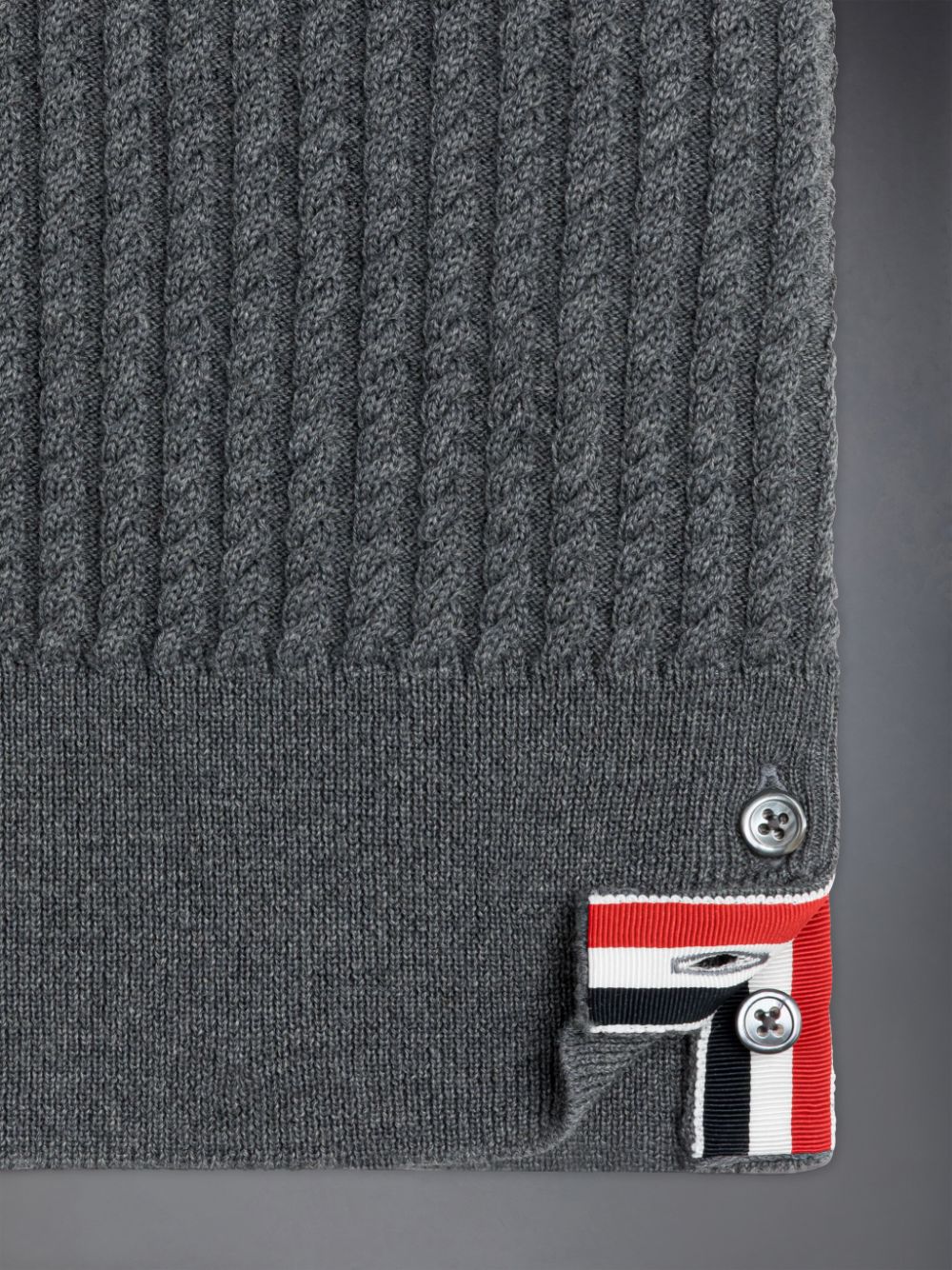 Pullover Thom Browne Wool Cable Knit 4-Bar Niño Gris | OJX39X89172