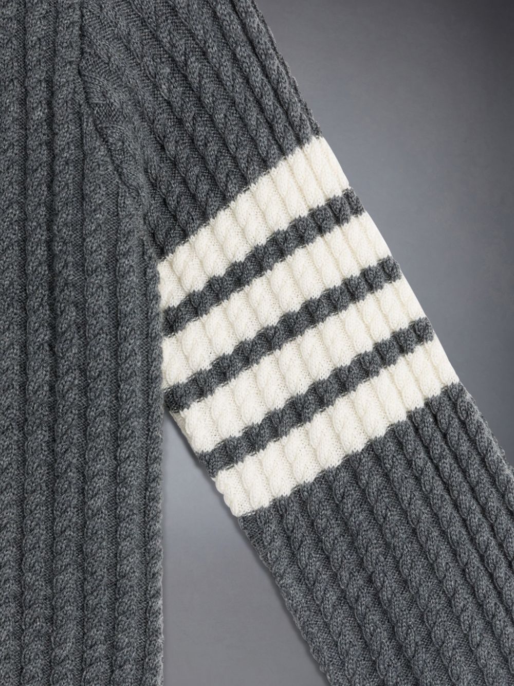 Pullover Thom Browne Wool Cable Knit 4-Bar Niña Gris | YAH36P66657