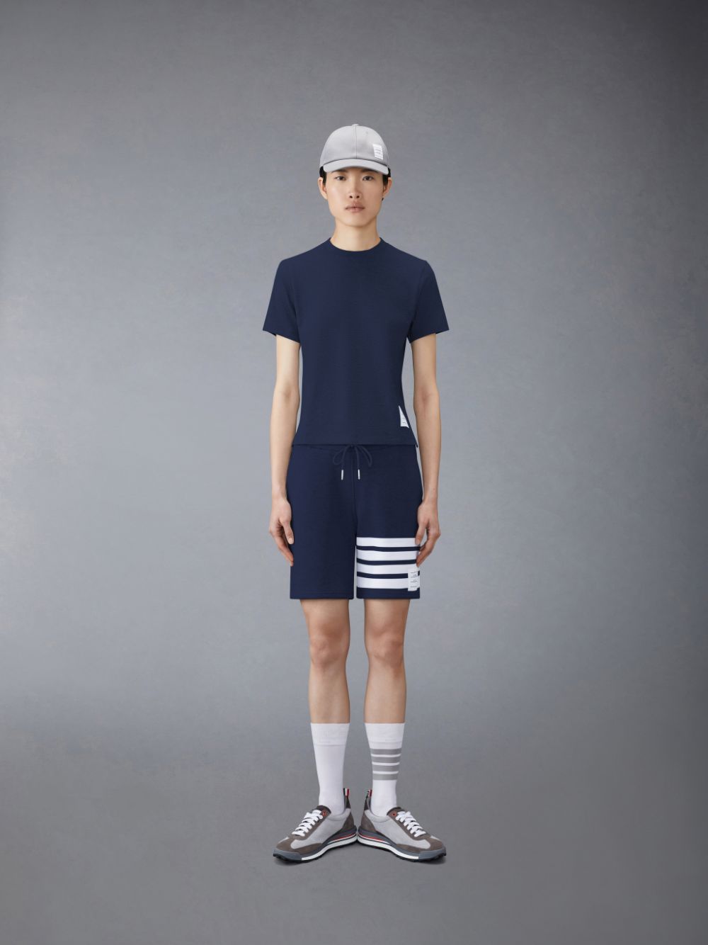 Short Thom Browne Classic Loopback 4-Bar Mujer Azules | TIP43B84038