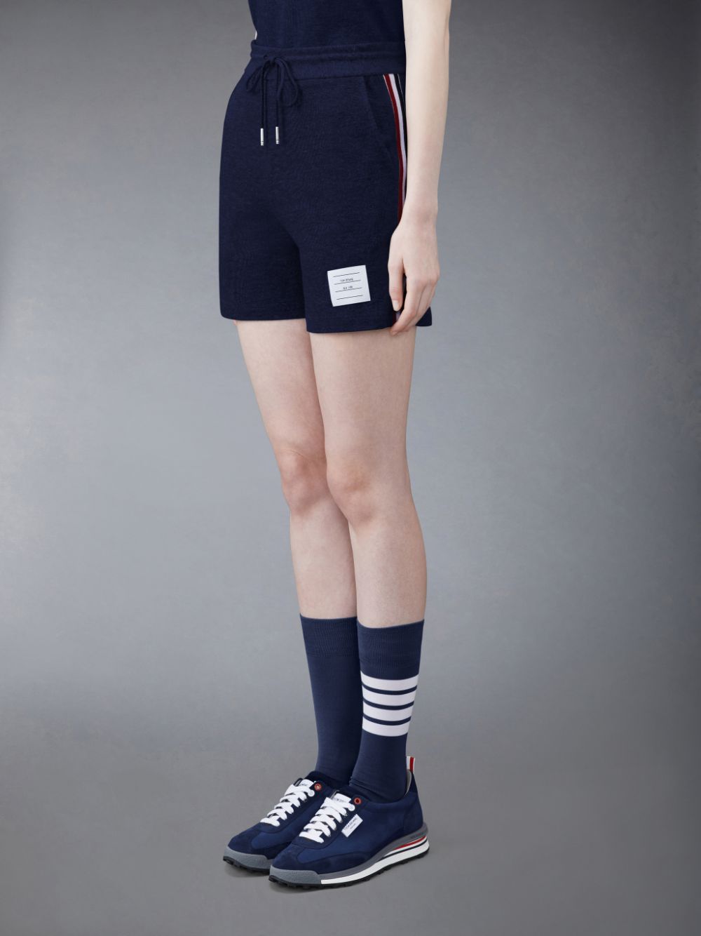 Short Thom Browne Classic Pique Stripe Mujer Azules | DUW51H28696