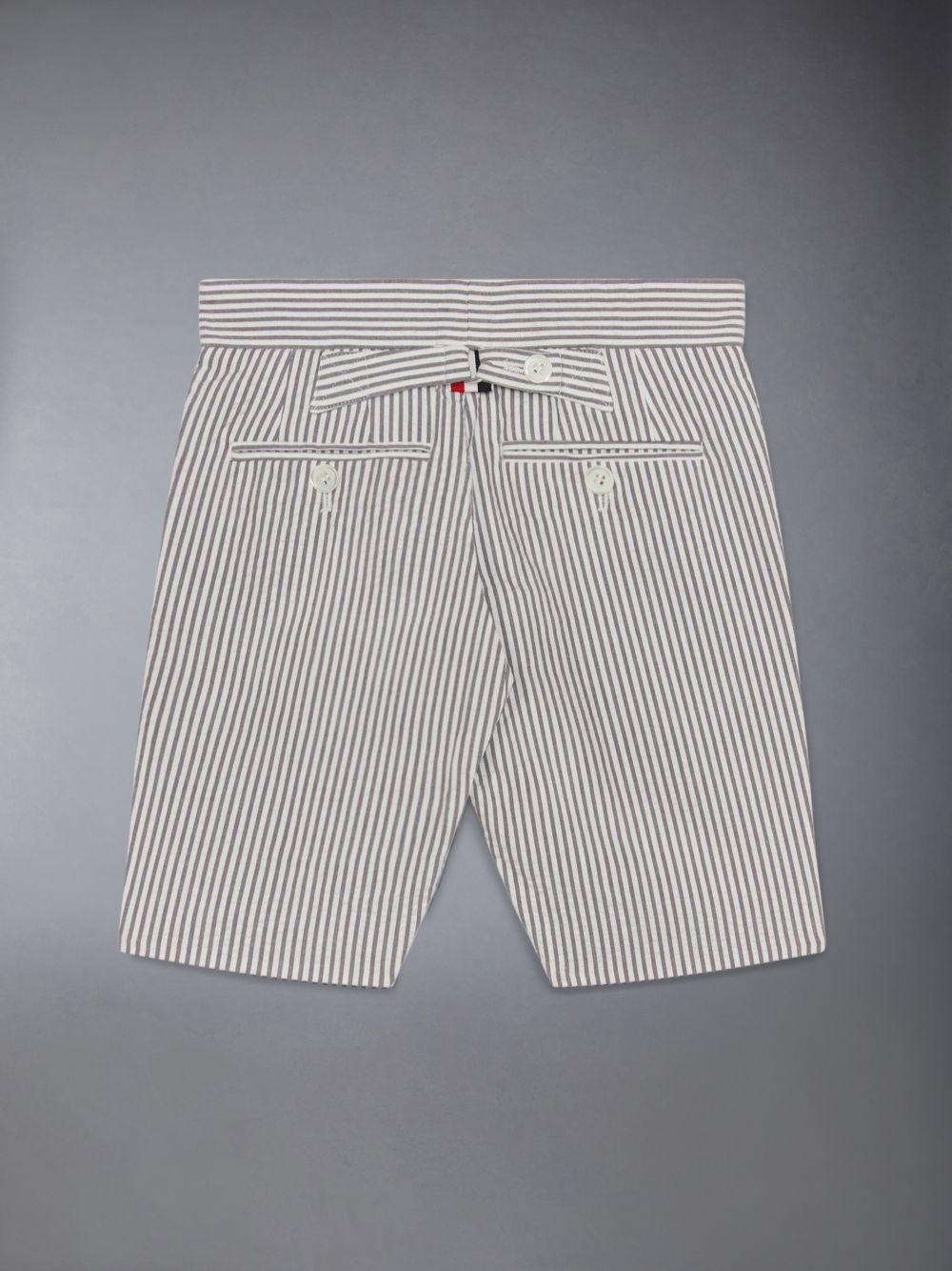 Short Thom Browne Cotton Seersucker Bermuda Niño Gris | DHX48H66292