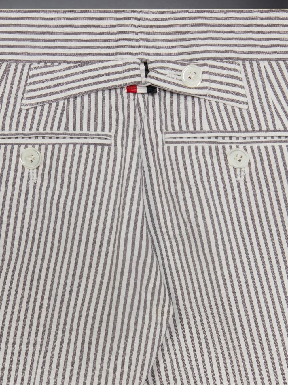 Short Thom Browne Cotton Seersucker Bermuda Niño Gris | DHX48H66292