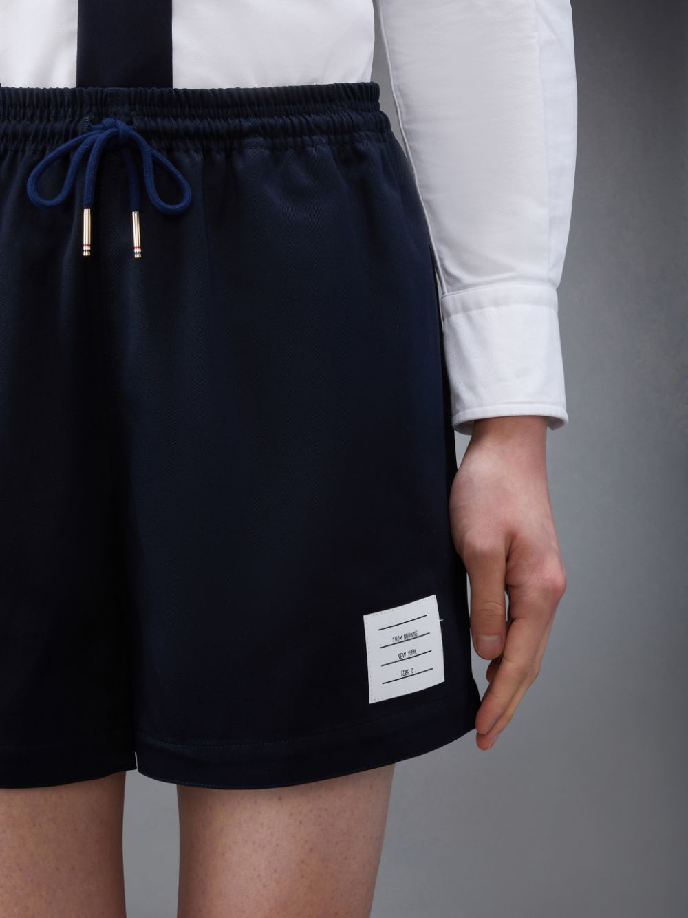 Short Thom Browne Cotton Twill Drawstring Rugby Hombre Azules | GNK25A96752