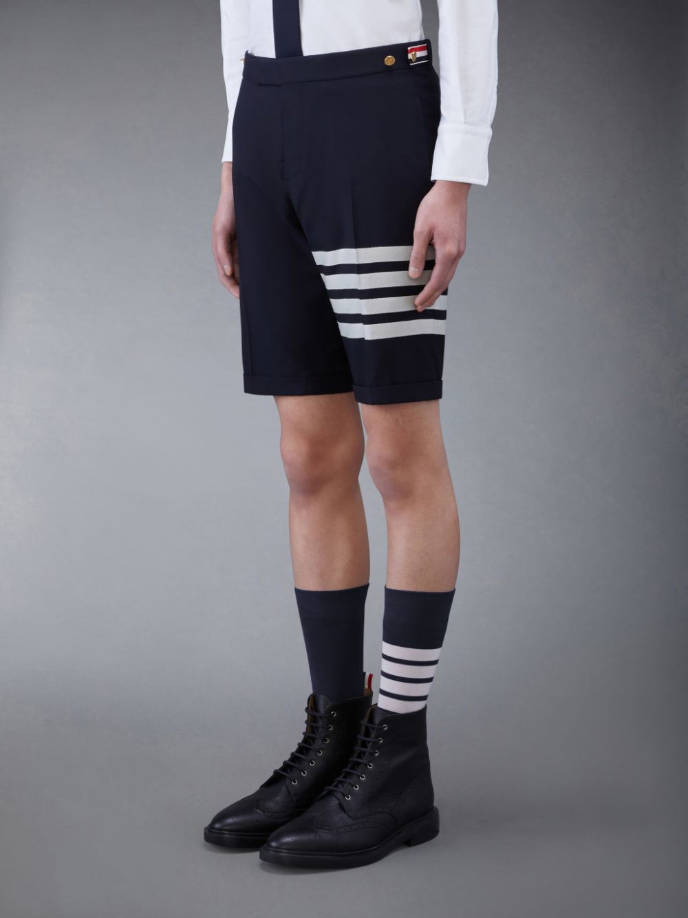 Short Thom Browne Plain Weave 4-Bar Low Rise Hombre Azules | MUH06E88639