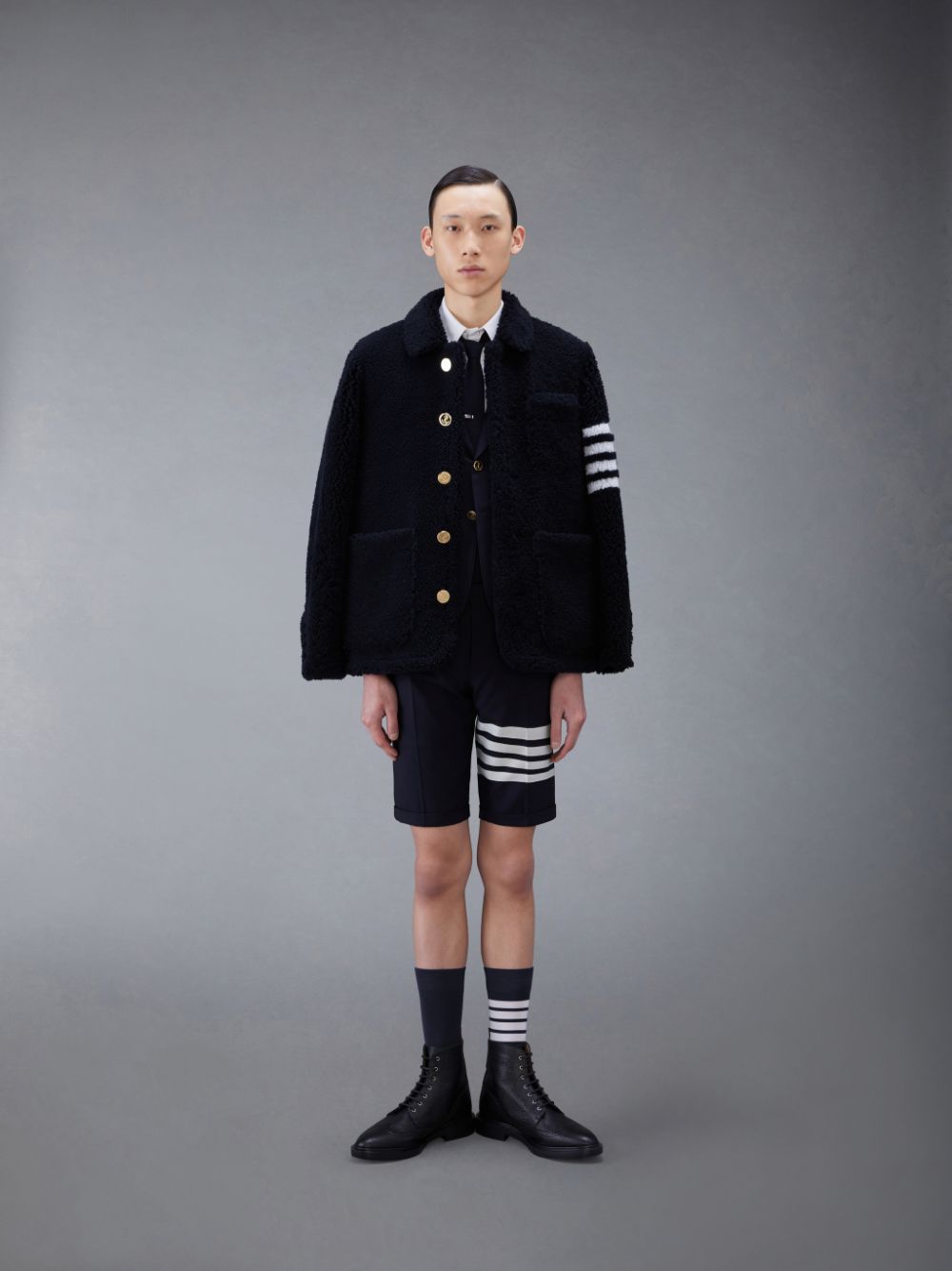 Short Thom Browne Plain Weave 4-Bar Low Rise Hombre Azules | MUH06E88639