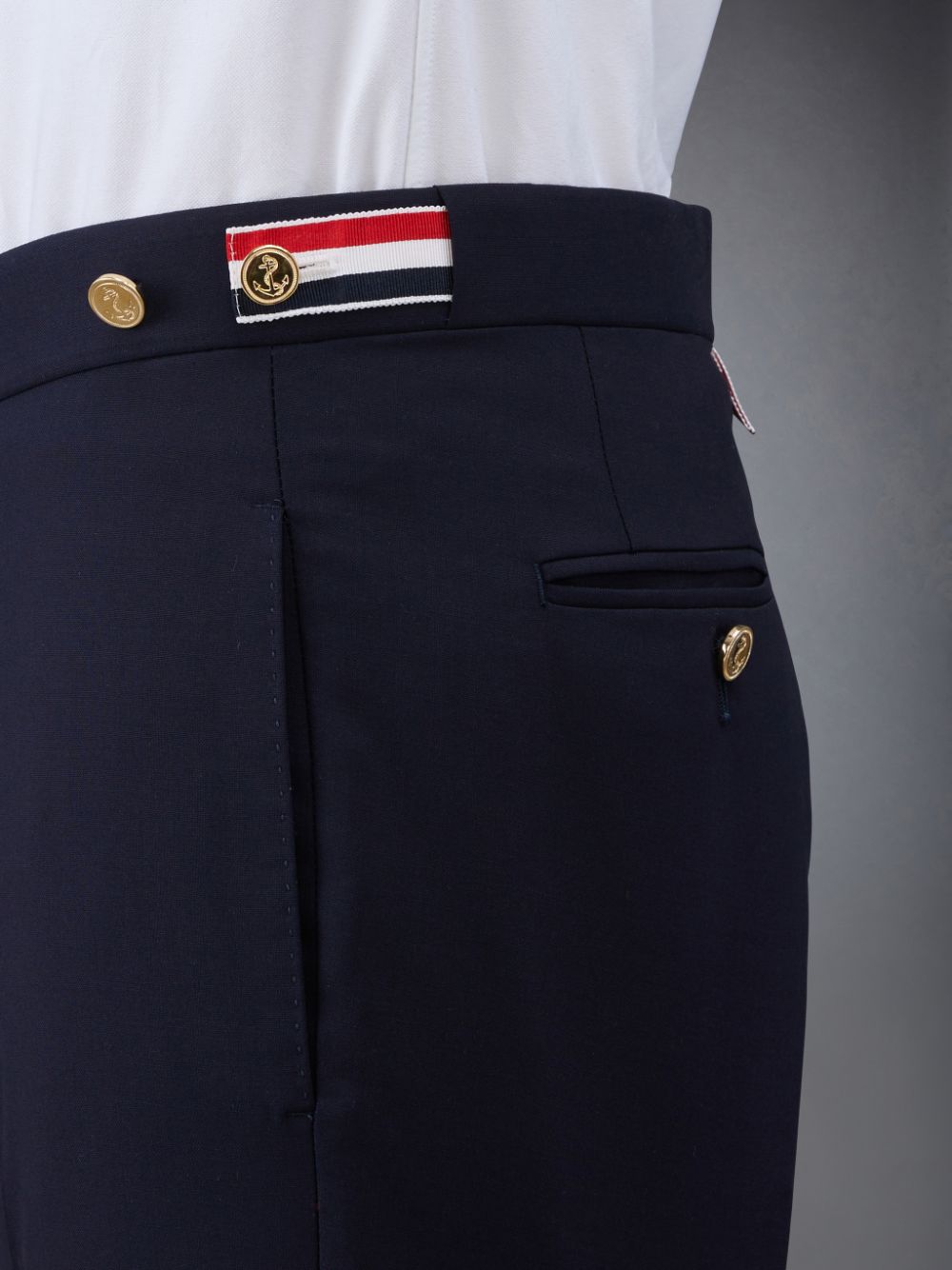 Short Thom Browne Plain Weave 4-Bar Low Rise Hombre Azules | MUH06E88639