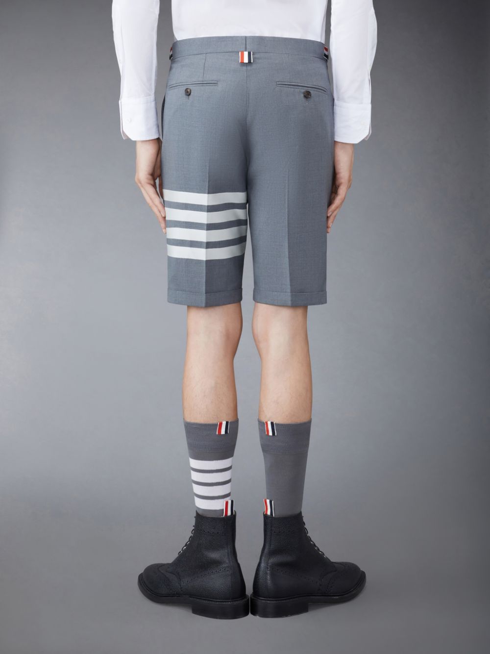 Short Thom Browne Plain Weave 4-Bar Low Rise Hombre Gris | VYG75M59587
