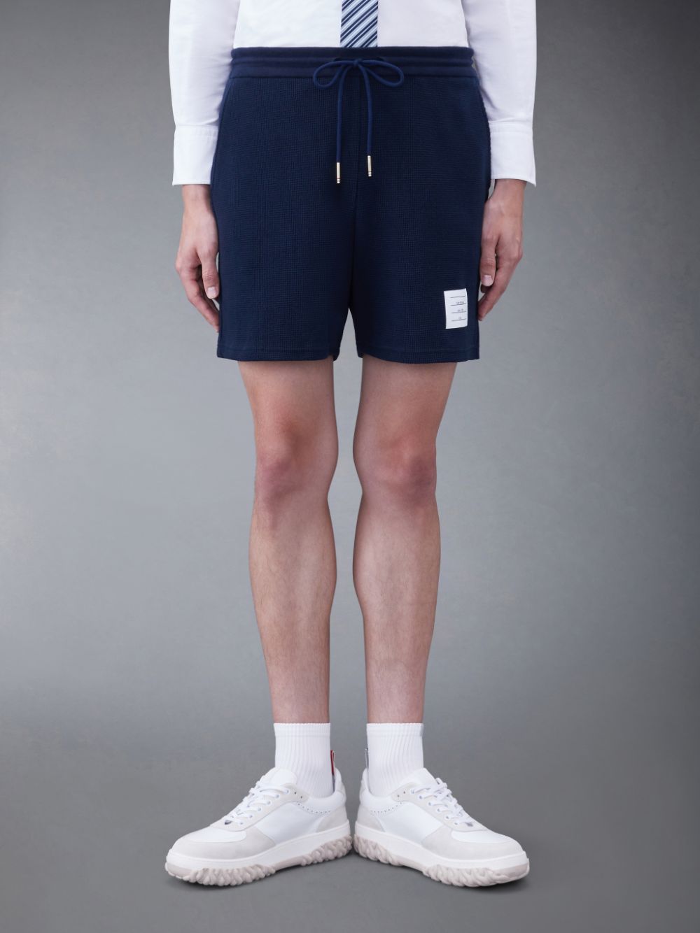 Short Thom Browne Textured Cotton Midi Hombre Azules | PLS48L15580
