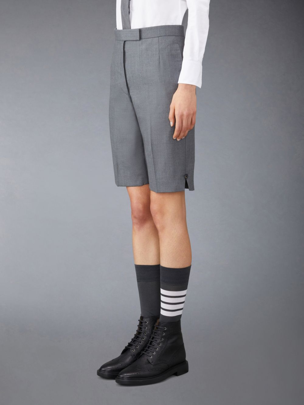 Short Thom Browne Twill Classic Backstrap Bermuda Mujer Gris | GTE37G28776