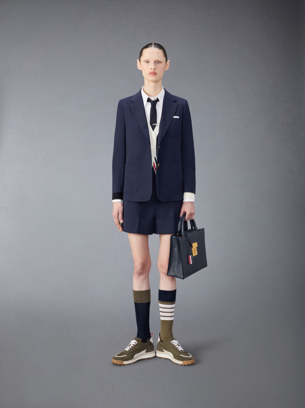 Short Thom Browne Typewriter Sack Mujer Azules | HJK72J07929