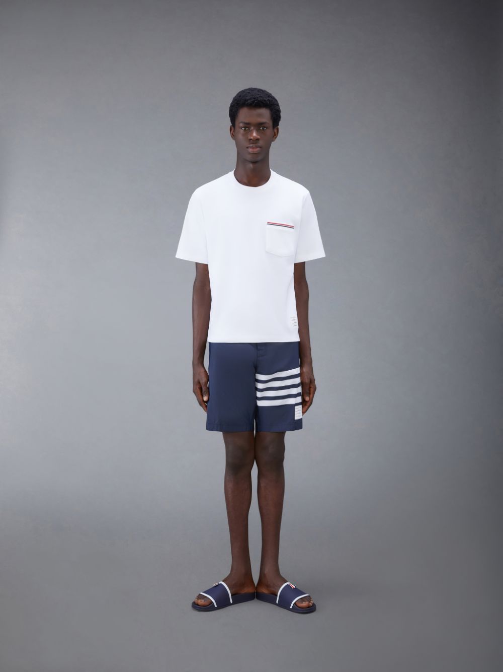 Shorts De Playa Thom Browne Swim Tech 4-Bar Hombre Azules | ISW88V78086