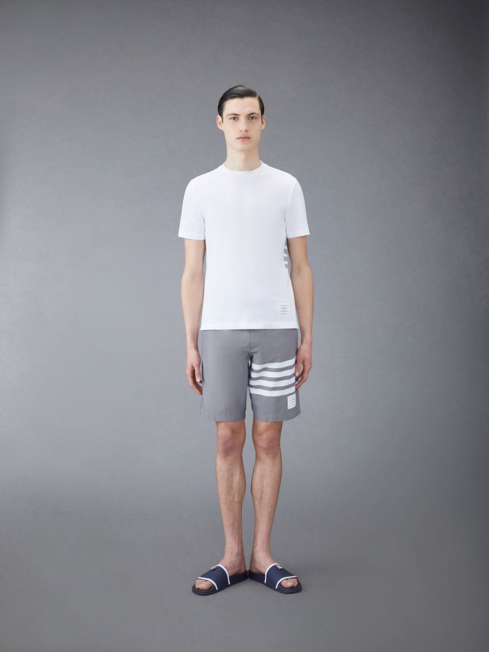 Shorts De Playa Thom Browne Swim Tech 4-Bar Hombre Gris | BGJ75Z41300