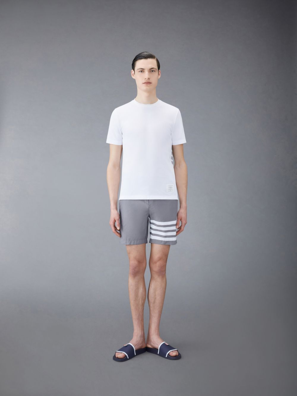 Shorts De Playa Thom Browne Swim Tech 4-Bar Hombre Gris | RPZ65U49462
