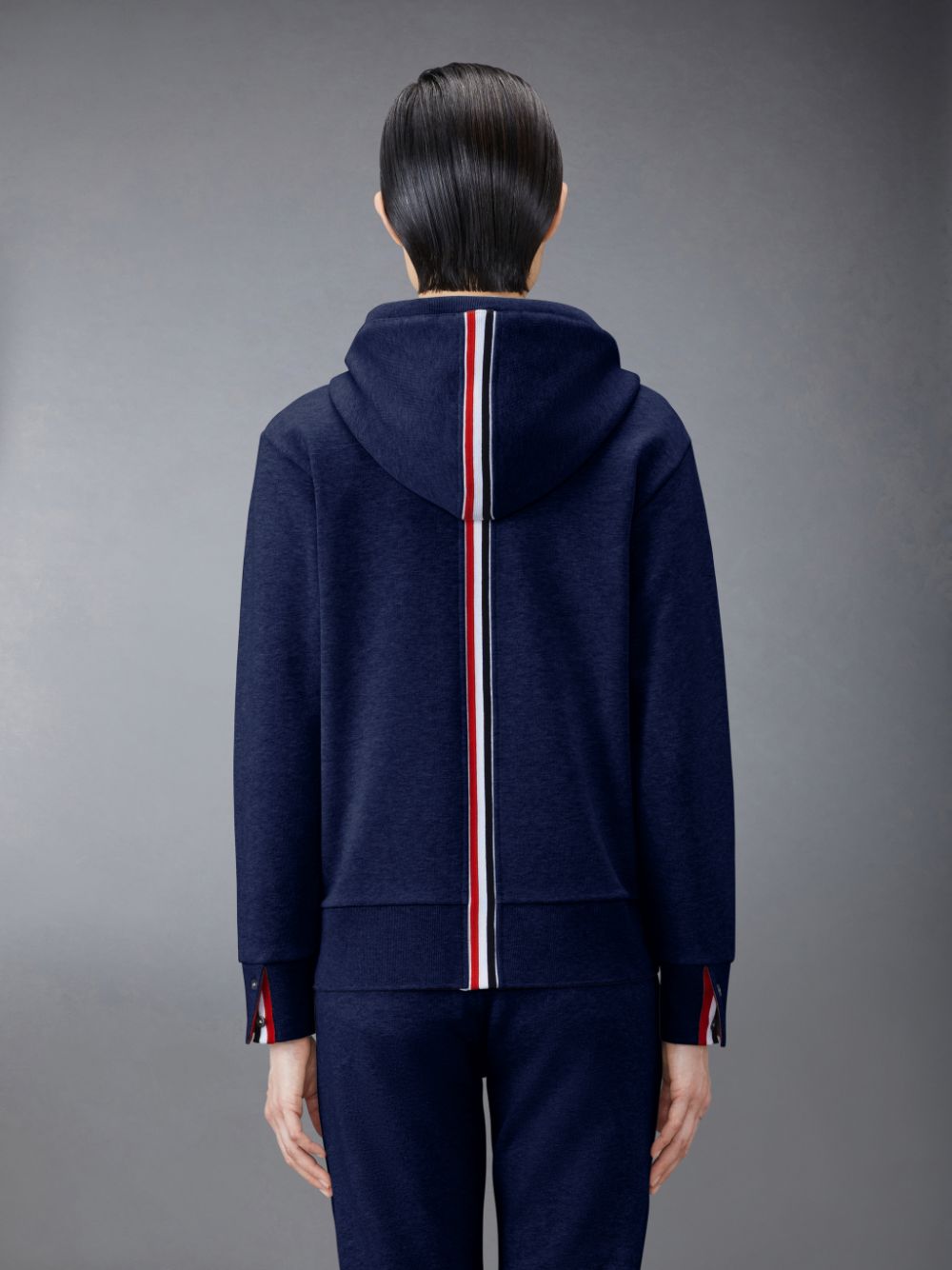 Sudadera con Capucha Thom Browne Classic Loopback Stripe Full Zip Mujer Azules | WIA79Y70100