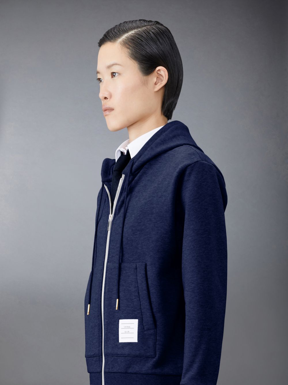 Sudadera con Capucha Thom Browne Classic Loopback Stripe Full Zip Mujer Azules | WIA79Y70100