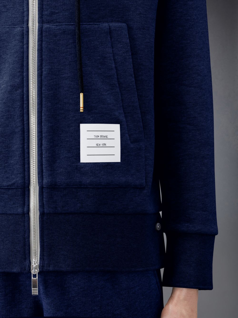 Sudadera con Capucha Thom Browne Classic Loopback Stripe Full Zip Mujer Azules | WIA79Y70100