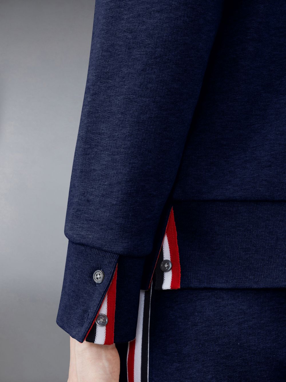 Sudadera con Capucha Thom Browne Classic Loopback Stripe Full Zip Mujer Azules | WIA79Y70100
