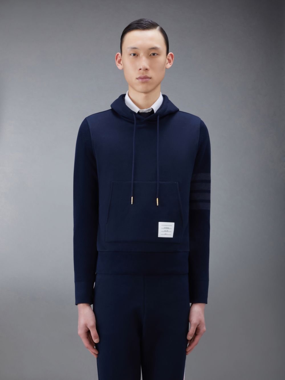Sudadera con Capucha Thom Browne Classic Loopback 4-Bar Hombre Azules | MMH13K34314